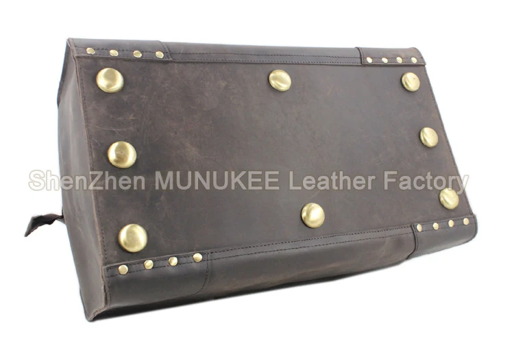 2018 Vintage Crazy Horse Leather Men's Travel Bags Leather Duffle Bag Luggage Travel Bags Men Large Tote Bag big Handbag Brown