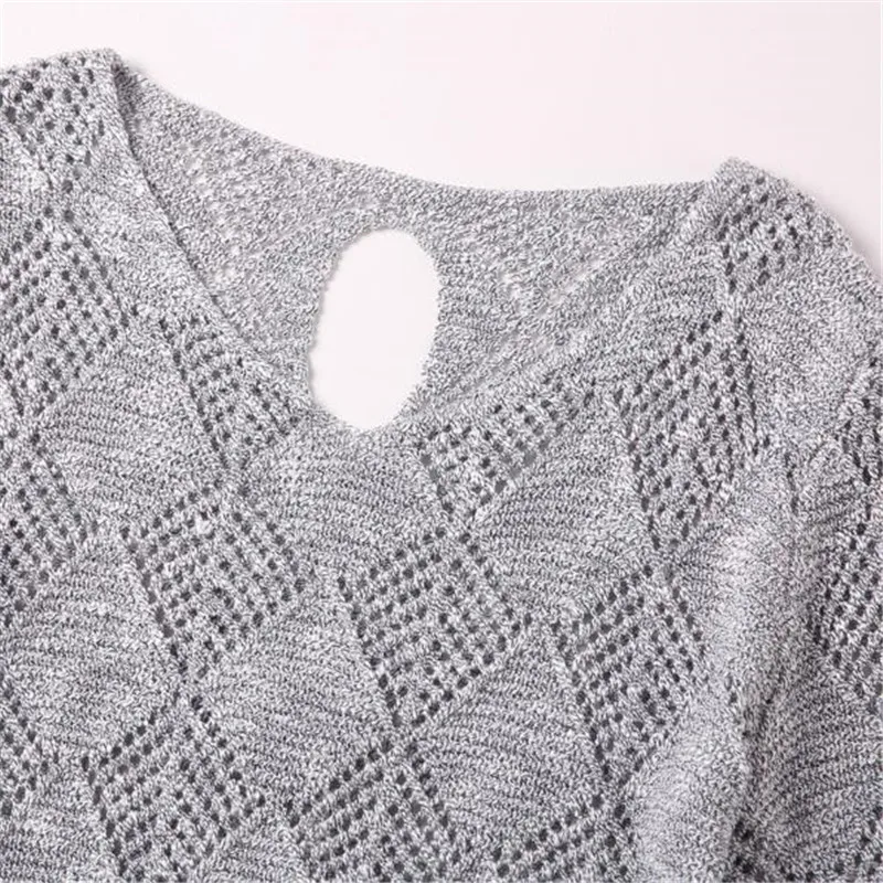 New Women Knit Sweater Round Collar Hollow Spring Summer Loose Slim Ladies Fashion Big Yards Short Pullover A0179 | Женская одежда