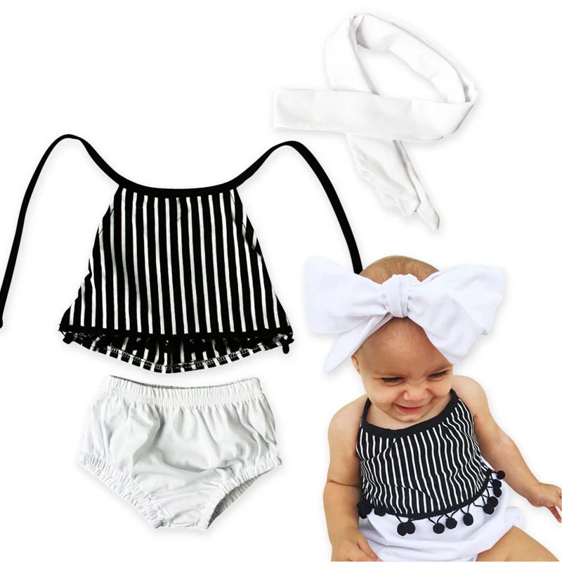 Комплект одежды из 3 предметов для новорожденных девочек 2017 г. летний топ без