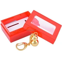 feng shui key chain product golden brass wulou wu lu gourd hulu keychain with red box w1182