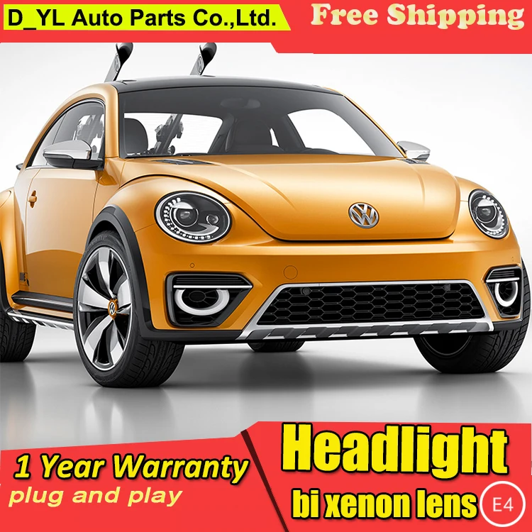 D_YL автомобильный Стайлинг для VW Beetle фары 2014 2015 светодиодные DRL Биксеноновые линзы