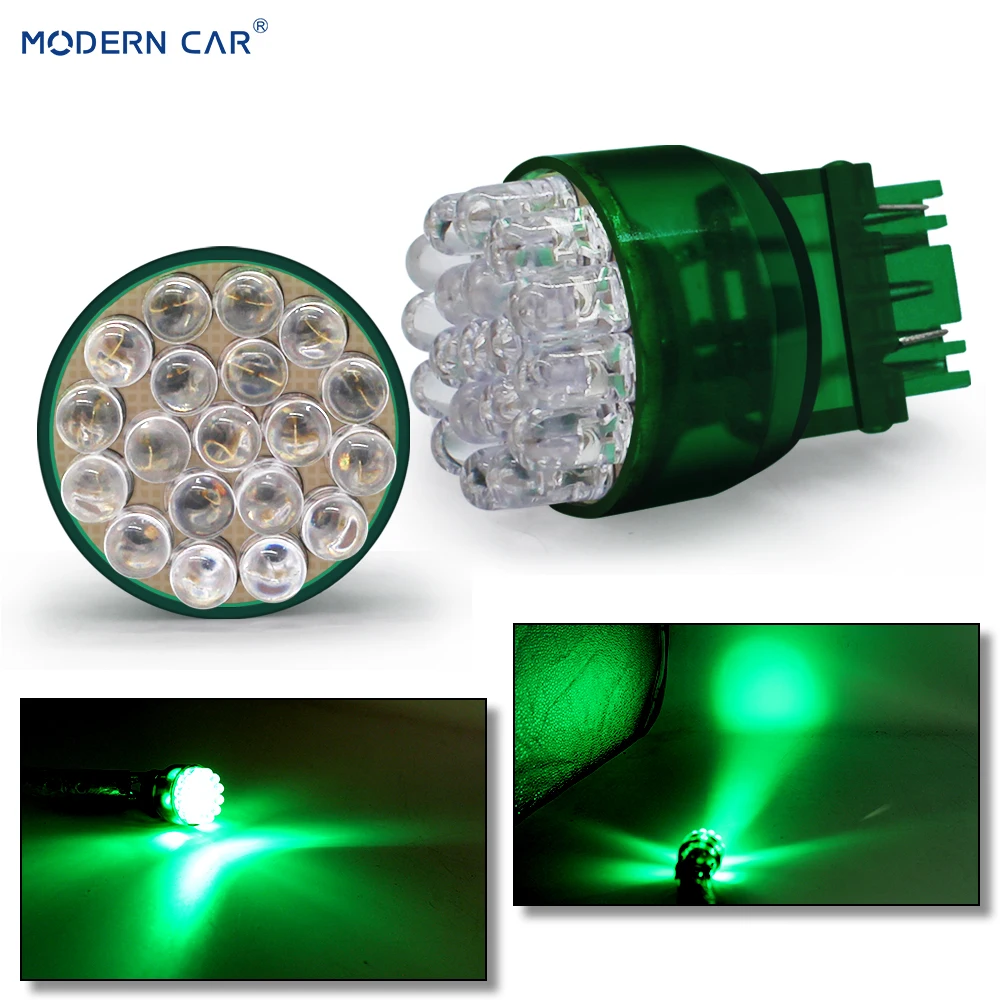 Современный автомобильный 1 шт. T20 светодиодный светильник для авто 7443 25SMD, дневной ходовой светильник, сигнальный светильник, синий, зеленый, белый, стоп-сигнал, задний фонарь