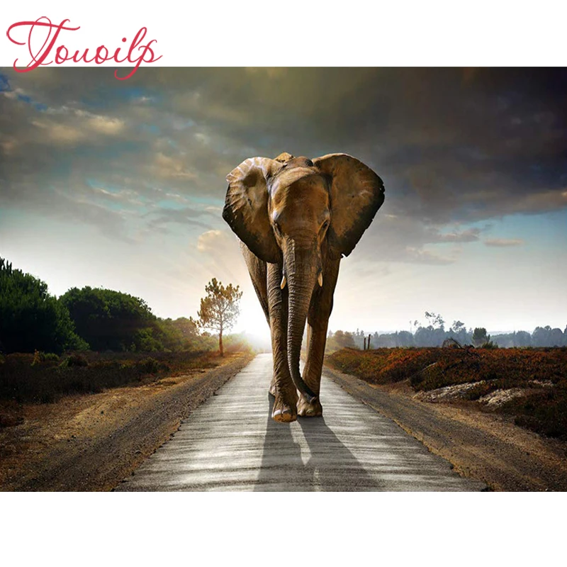 

Алмазная вышивка Touoilp 5d «слон», картина-Мозаика из полных страз, картина-Пазл «Стразы», вышивка крестиком