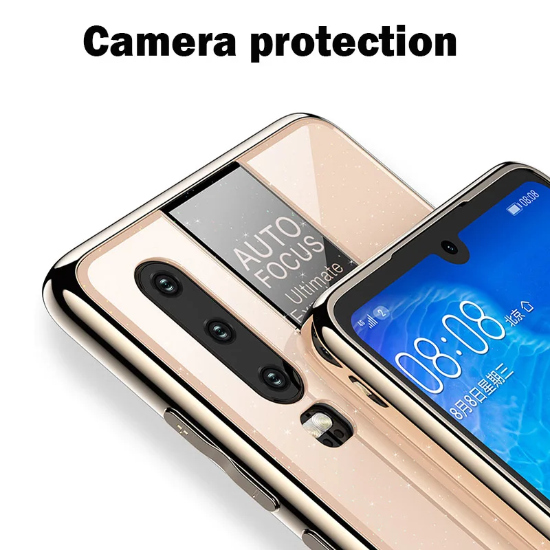 Чехол для Huawei P30 Pro Мягкий силиконовый чехол с органическим стеклом P20 Lite Mate 20