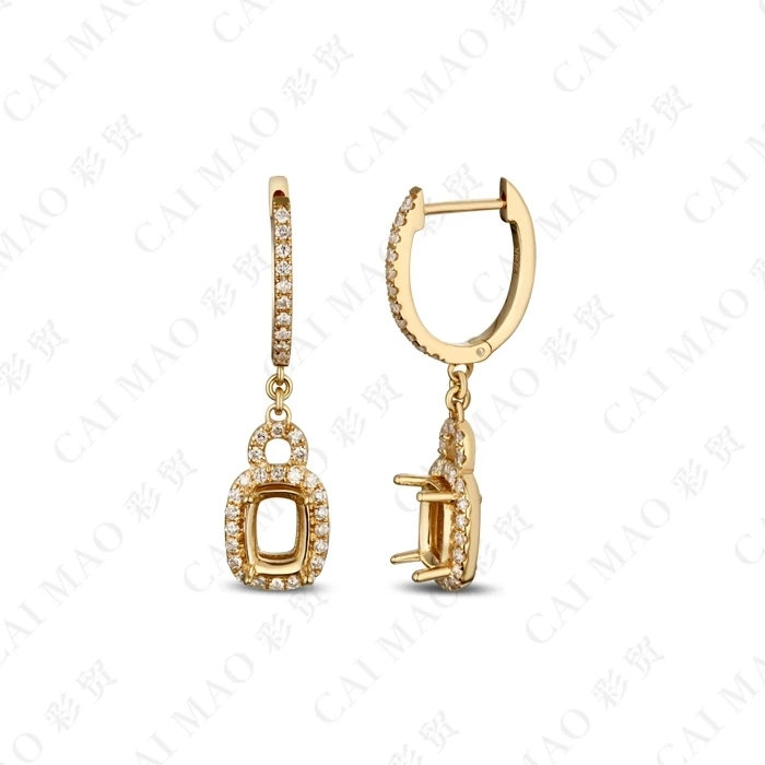 CaiMao полу крепление огранки подушки и 0.54ct бриллиант 14k желтое золото драгоценный