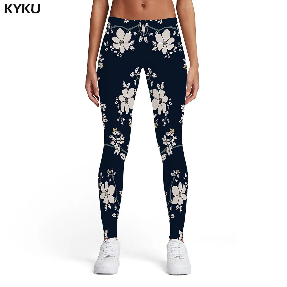 Ladies leggings06 Бренд KYKU, леггинсы с рисунком вишни, женские леггинсы с фруктами, эластичные белые брюки с рисунком, абстрактные спортивные женские леггинсы, штаны, джеггинсы - Цвет: Ladies leggings06