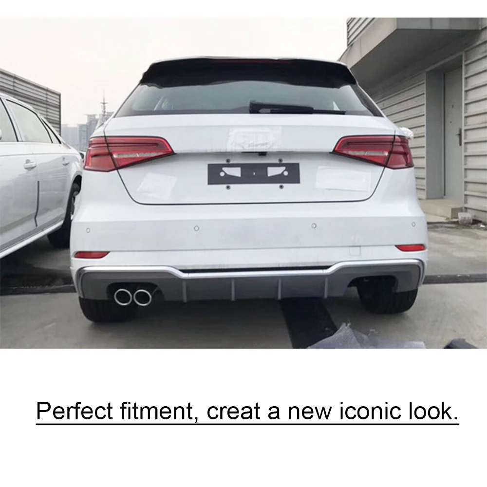 Автомобильный задний бампер диффузор спойлер для Audi A3 S-line хэтчбек 2 двери- задние губы Аксессуары Четыре розетки