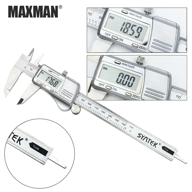 

MAXMAN Digital Vernier Caliper 0-150mm/200mm/300mm All Stainless Steel High Precision Electronic Measuring & Gauging Tools