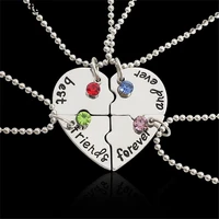nostalgia best friend heart necklace stones and crystals colorful rhinestine jewelry best friends forever and ever bestfriend