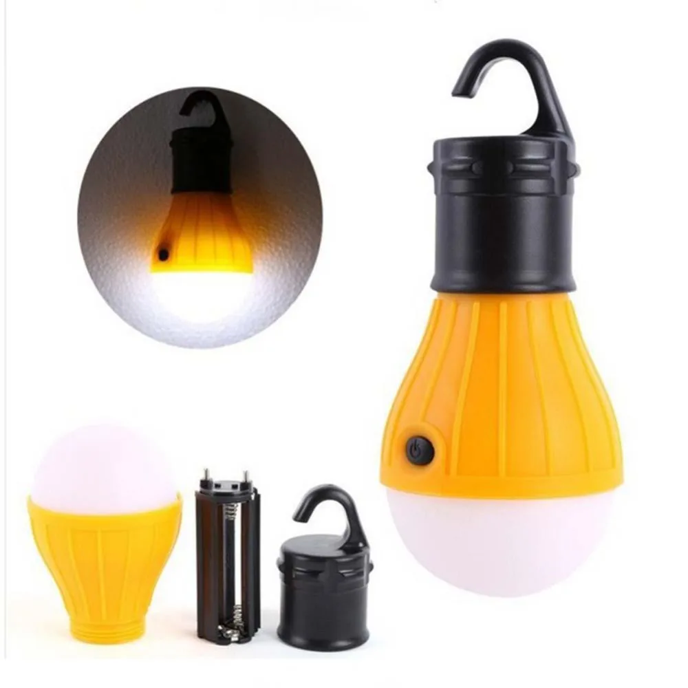 Portable outdoor Hanging 3LED Camping Lantern Soft Light LED Camp Lights Bulb Lamp For Tent Fishing AAA Battery | Лампы и освещение