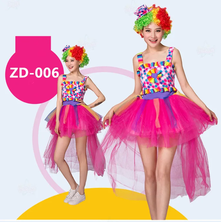 Костюмы для Хэллоуина нарядное платье костюм сцены взрослый клоун цирк одежда