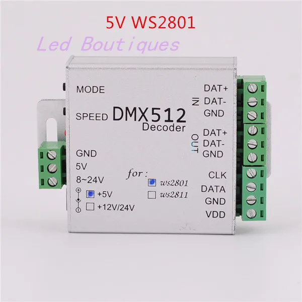 Лучшая цена 1 шт. DC 5 В/12 В WS2801 RGB контроллер dmx512 декодер светодиодный | Освещение
