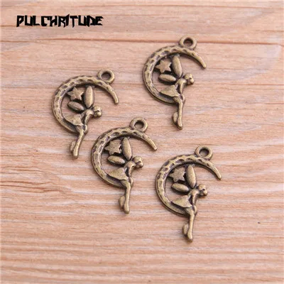 Pulchrode 20 шт 16*26 мм продукт три цвета Луна Ангел подвески для девушки кулон ювелирные изделия металлический сплав ювелирные изделия Маркировка - Окраска металла: Покрытие антикварной бронзой