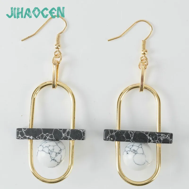 Белый сплав Комбинации Серьги европейских и американских Простой ветер хойяс де