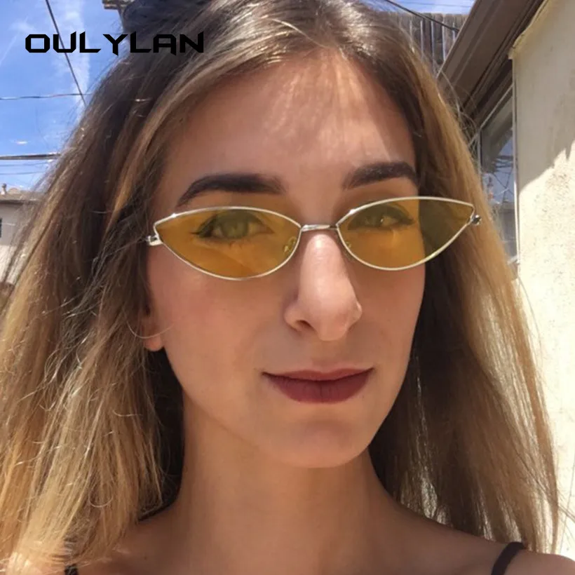 Oulylan кошачий глаз солнцезащитные очки Женские винтажные ретро Роскошные