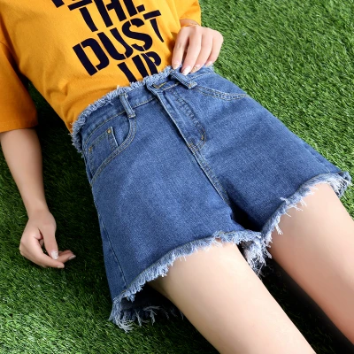 same paragraph 2018 new shorts female summer Korean version of loose students wild high waist jeans |