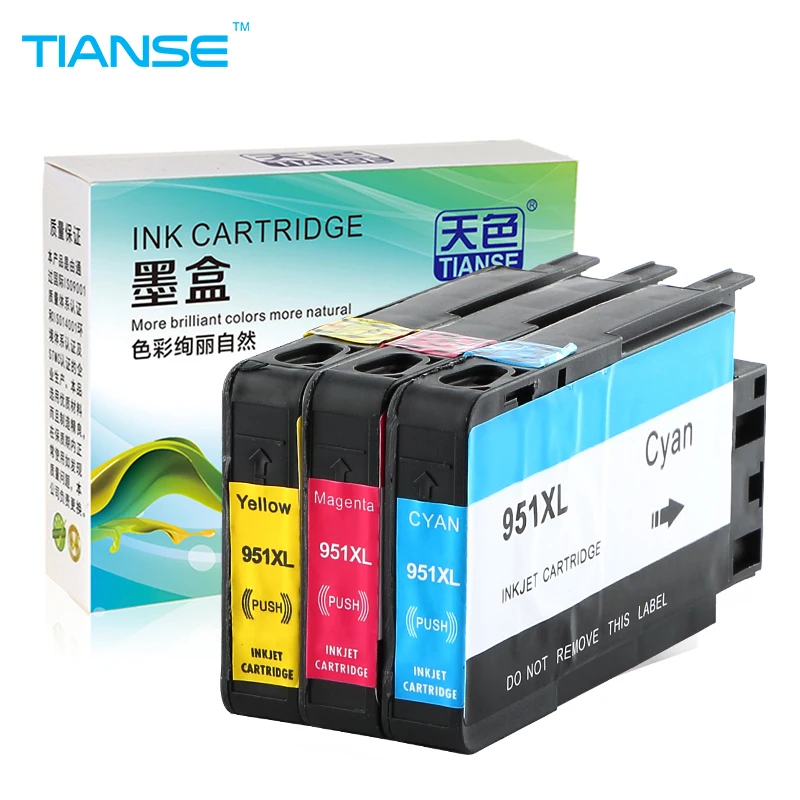 TIANSE 3 шт. для hp 950 XL 950XL 951XL переработанного чернильного картриджа Officejet Pro 8600 8610 8615