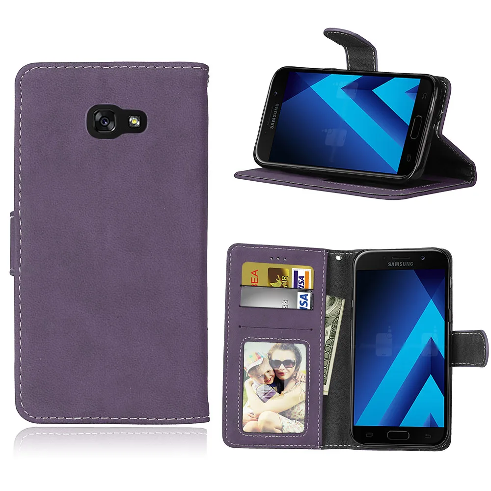 Purple Для samsung Galaxy A5 чехол A520 чехол Роскошный флип из искусственной кожи Fundas для samsung A 5 чехол A 520 Coque 5,2 ''чехол для телефона s - Цвет: Purple