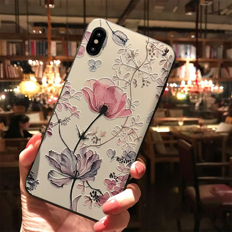 3D с тиснением и изображением цветка чехол для samsung Galaxy A50 A30 A40 A70 S6 S7 край S8 S9 S10 S10e A5