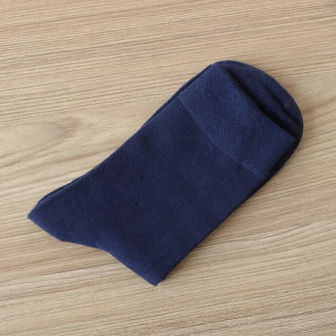 navy blue 5 пар/лот Для мужчин, тонкие хлопковые носки мужские черные Бизнес короткие носки Демисезонный s110 EUR39-44 - Цвет: navy blue
