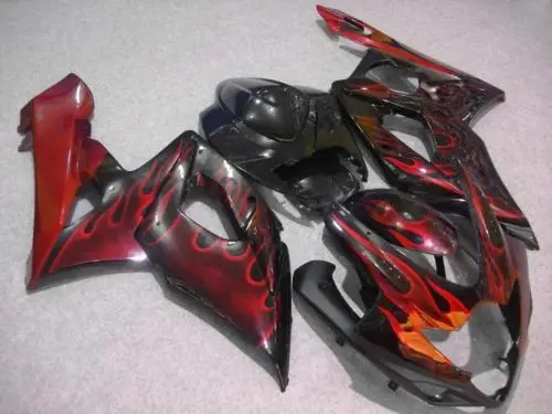 Injection mold Fairing kit for SUZUKI GSXR1000 K5 05 06 GSXR 1000 2005 2006 ABS Red flames black Fairings set+7gifts SH23 | Автомобили и