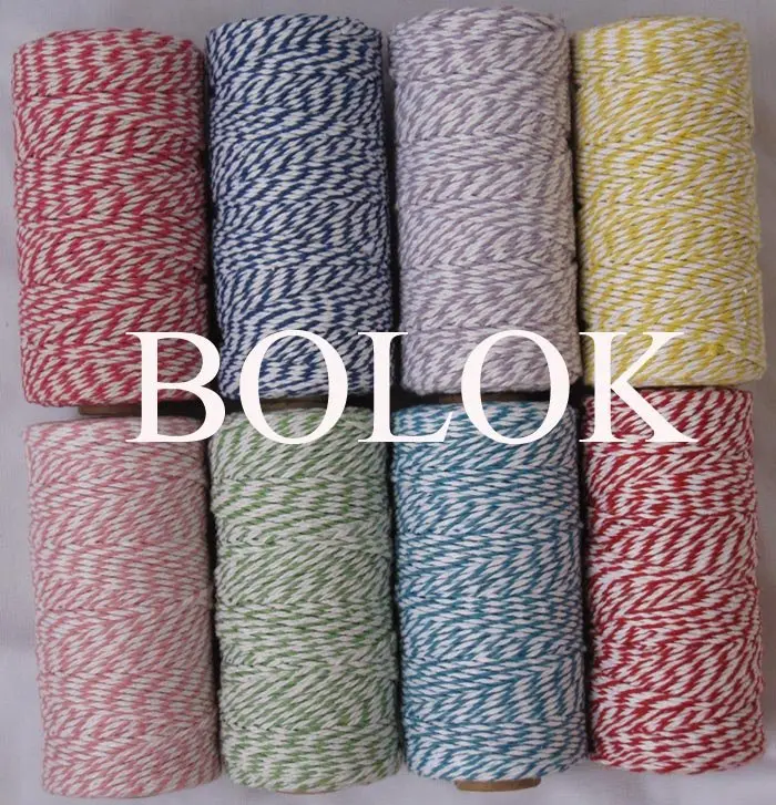 

10pcs/lot free shipping 32 kinds color choose Cotton Baker twine (110yards/spool) for gift rope packing