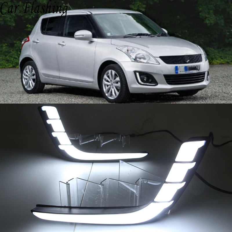 Автомобильный мигающий 1 пара ДХО для Suzuki Swift 2014 2015 2016 дневные ходовые огни