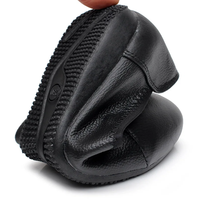 Балетки OUKAHUI женские классические натуральная кожа плоская подошва круглый