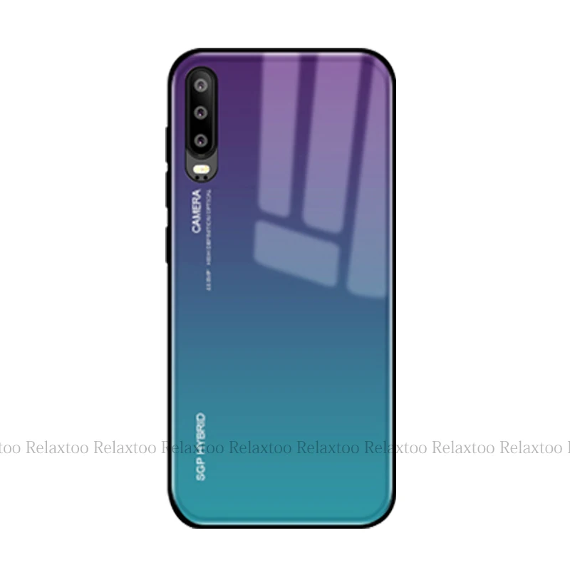 Gradient purple Градиентный чехол для huawei p30 pro p20 lite mate 20 X p10 honor 20 10 light 9 8x nova 3 3i 3e 4 p smart plus y9 стеклянная крышка - Цвет: Gradient purple