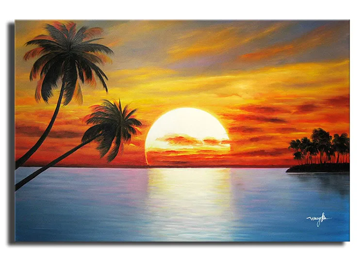 Sunrise Landscape 100% Ручная роспись Современная абстрактная картина маслом на холсте