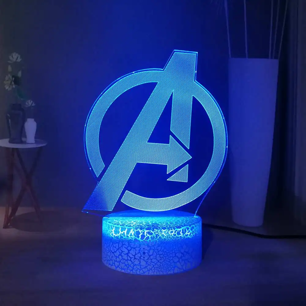 Marvel's The Avengers светодиодный ночник Marvel Фильм Мстители с логотипом USB Touch