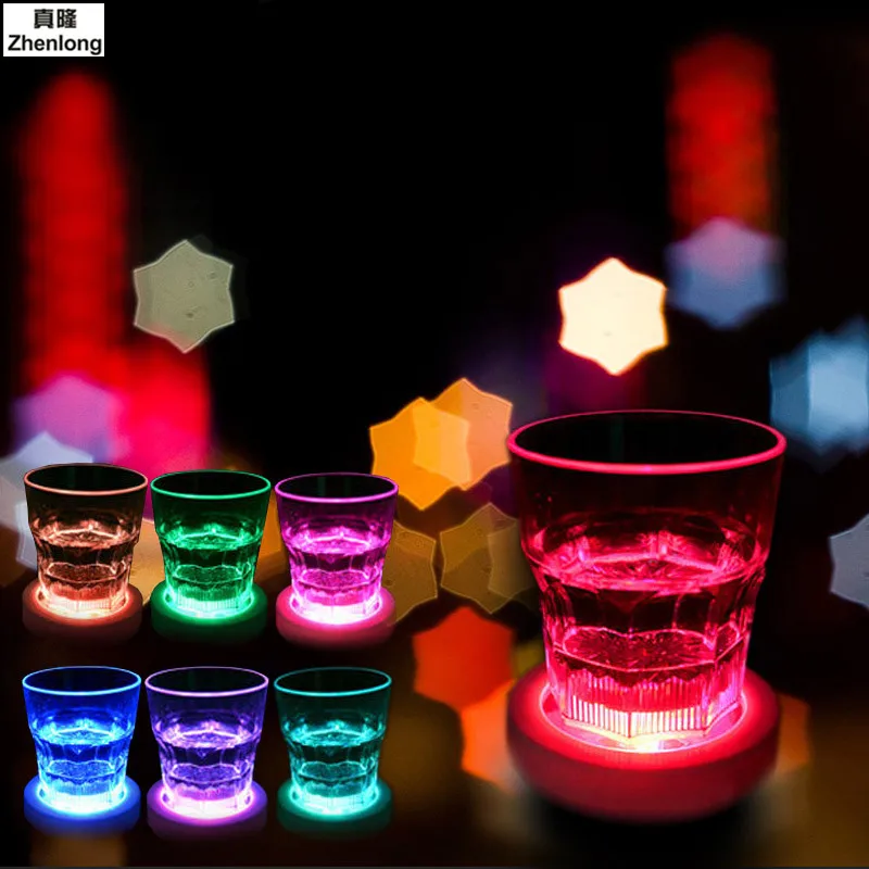 Одежда высшего качества LED Coaster мигающая лампа бутылка чашка коврик Цвет меняется