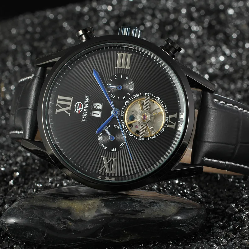 FORSINING мужские часы с большим циферблатом 2019 Tourbillon автоматические механические