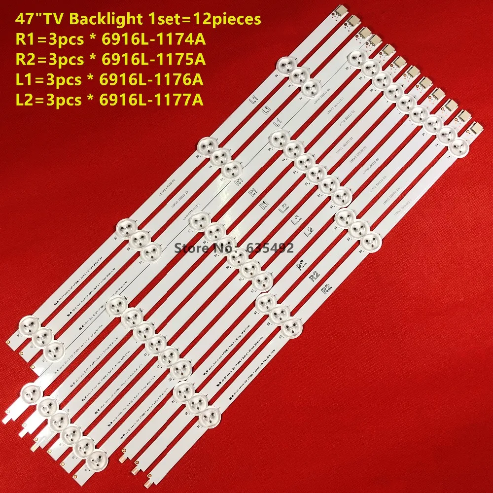 Светодиодная лента для подсветки ЖК телевизоров LG 47 дюймов 47LA6200 47LN5400 6916L 1527A 1528A