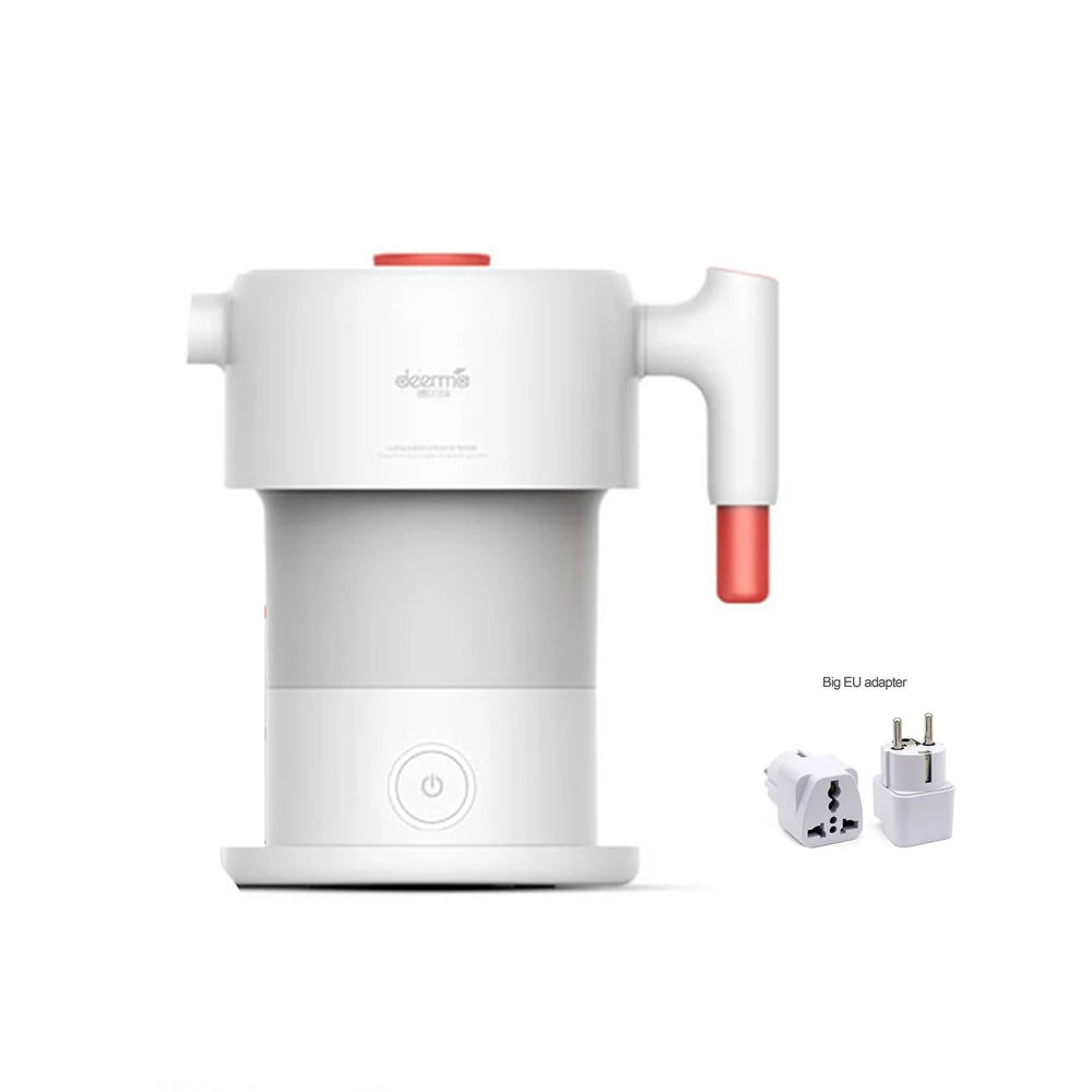 Add Big EU Adapter Горячий Xiaomi Mijia Deerma мини электрический чайник для воды 304 нержавеющая сталь 600 мл ручной чайник мгновенного нагрева портативный для путешествий - Цвет: Add Big EU Adapter