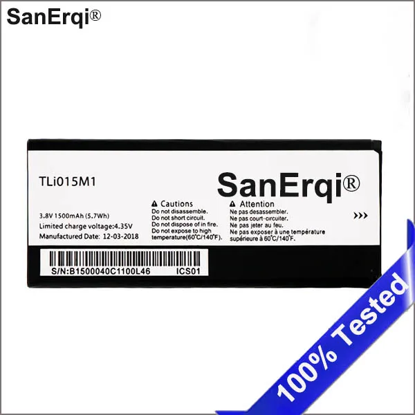 

Аккумулятор 1500 мАч TLi015M1 для Alcatel PIXI 4 4034A 4034X 4034F 4034D Аккумулятор Bateria Batterij