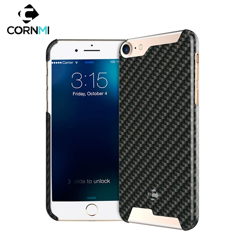 Cornmi чехол из настоящего углеродного волокна для iPhone 7 8 Plus Корпус ультра тонкий