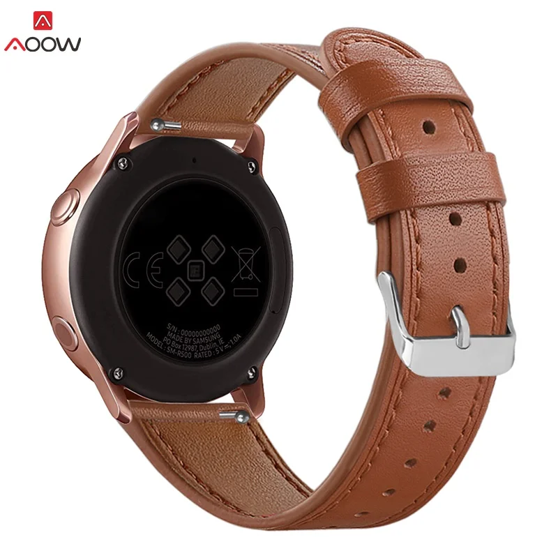 Ремешок AOOW из натуральной кожи для Samsung Galaxy Watch Active Band 42 мм спортивный