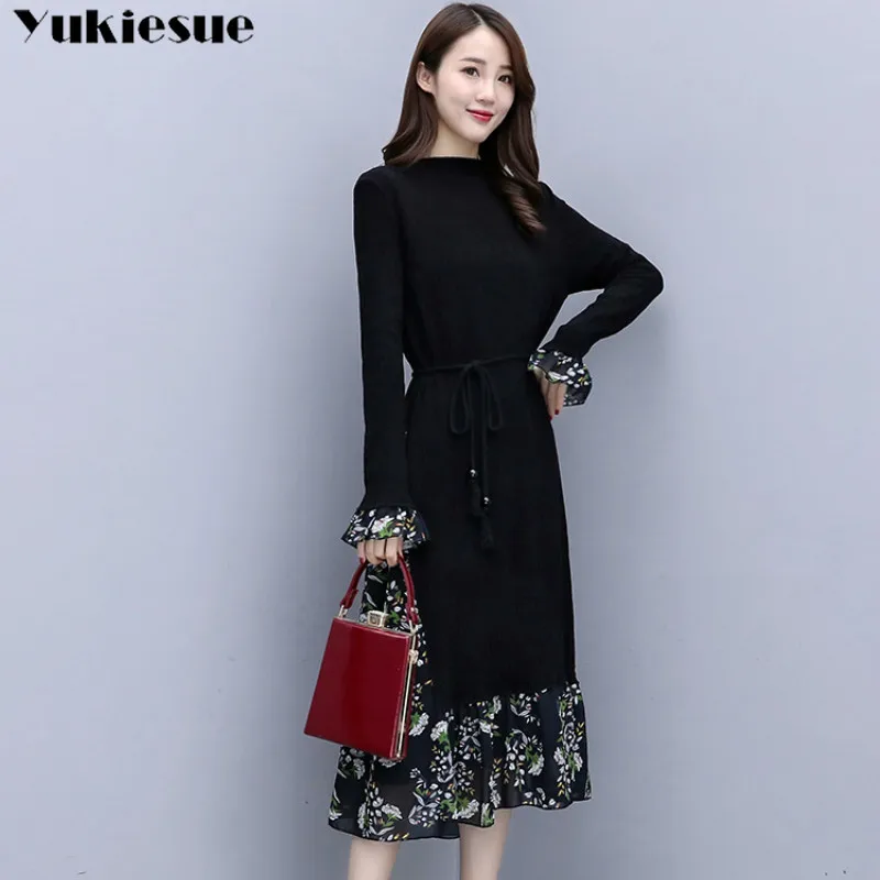 Летнее платье 2019 женские платья женское черное винтажное трикотажное вечерние