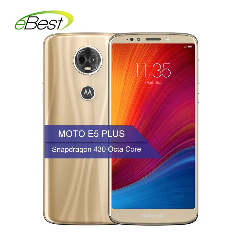 Смартфон MOTO E5 PLUS, 6,0 дюймов, 4 Гб ОЗУ, 64 Гб ПЗУ, двойная камера, 4G LTE Snapdragon 430, четыре ядра, 5000 Мп+ Мп, мАч, мобильный телефон