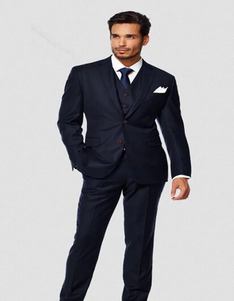 2019 темно синие жених смокинги для женихов две кнопки Лидер продаж мужчин бизнес