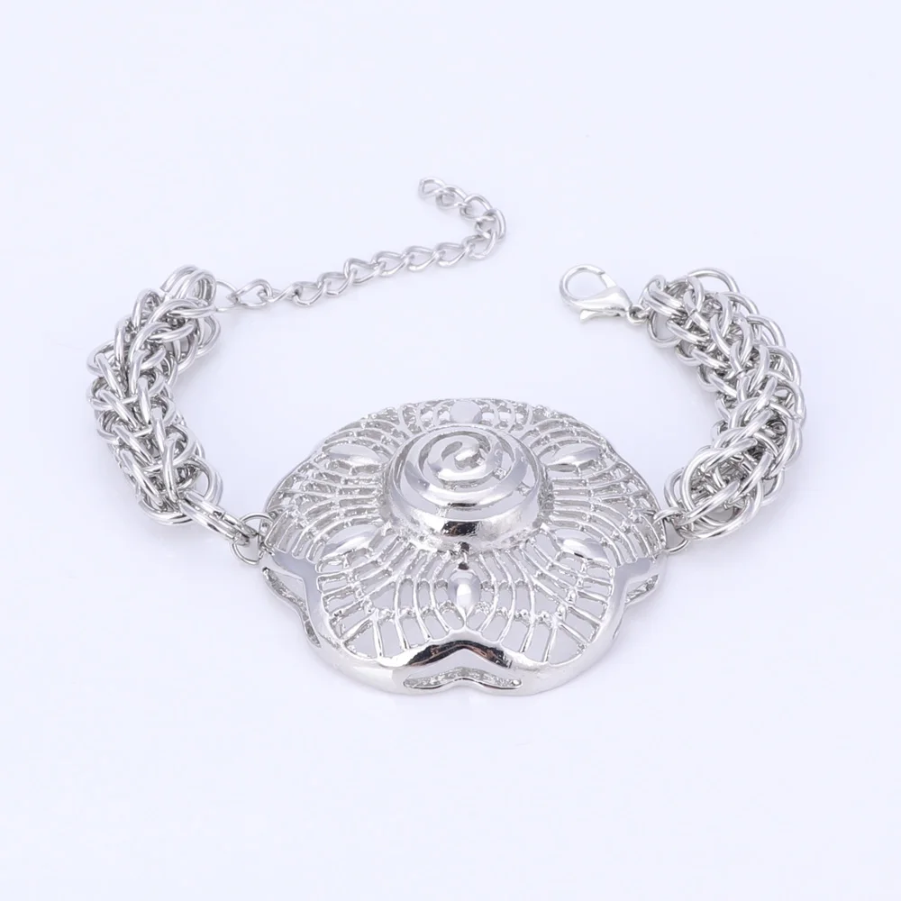 2020 топ изысканный Дубай комплект ювелирных изделий роскошный серебряный цвет