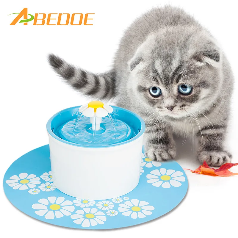 Автоматическая кошка в форме цветка фонтан Mute Pet диспенсер для воды питатель бутылка с угольным фильтром и противоскользящим матом питьевой фонтан