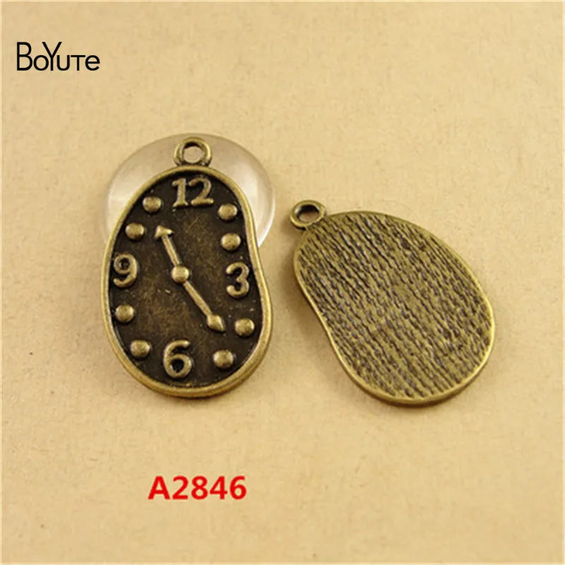 

BoYuTe (50 шт./лот) 27*17 * мм часы с античным бронзовым покрытием из цинкового сплава подвеска для ювелирных изделий фурнитура Diy
