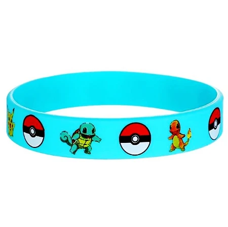 1piece blue Силиконовый браслет «Pokemon Go», браслет Пикачу для родителей, детей, семьи, Детские вечерние подарки, мягкие пластиковые игрушки, браслеты для игры, Новинка - Цвет: 1piece blue