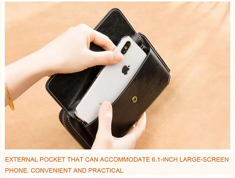 Vintage Oil Wax Leather Women Wallets Long Zippers Purse Genuine Leather Wallet Female Clutch Multifunction Big Capacity Wallet