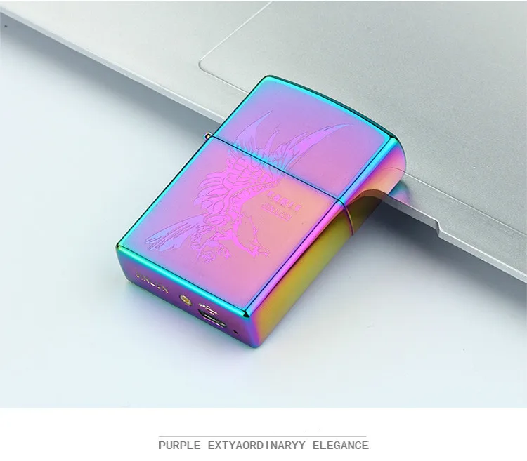 Креативные USB ветрозащитные зажигалки классический металлический штамп зарядка дуга импульсный электронный прикуриватель табачный дым зажигалка