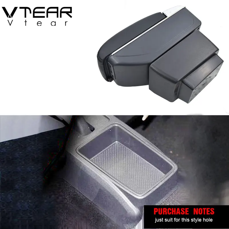 Vtear для Skoda Fabia, автомобильный подлокотник, кожаный подлокотник, usb интерфейс, коробка для хранения, Стайлинг, центральная консоль, аксессуары, украшение 2009