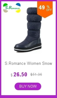 S. Romance/женские ботинки, большие размеры 34-43 модные зимние ботинки с круглым носком женские зимние сапоги до колена без шнуровки женская обувь черный, белый цвет, SB163