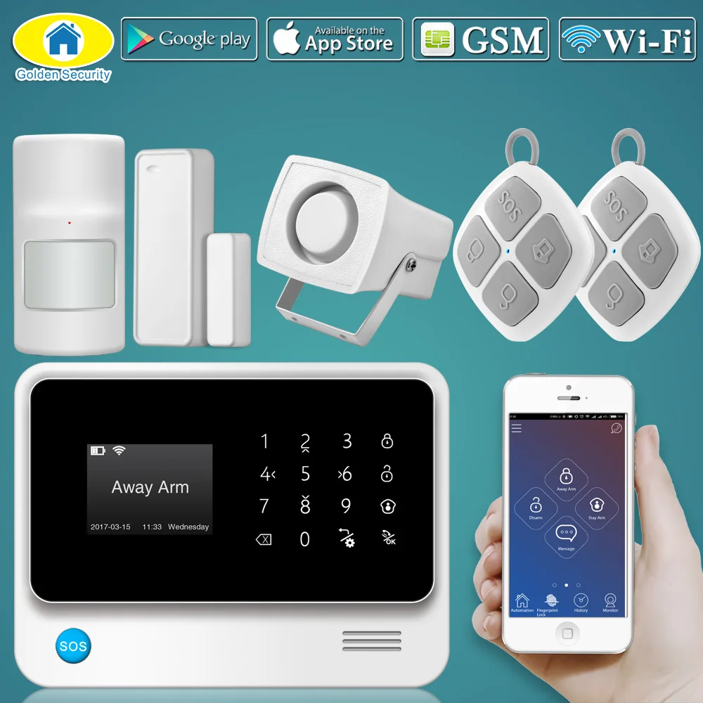 Золотой безопасности G90B плюс WI-FI GSM сигнализация Системы GPRS охранной
